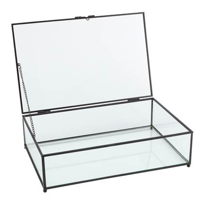 vtwonen Glazen Opbergdoos Vitrine - Zwart