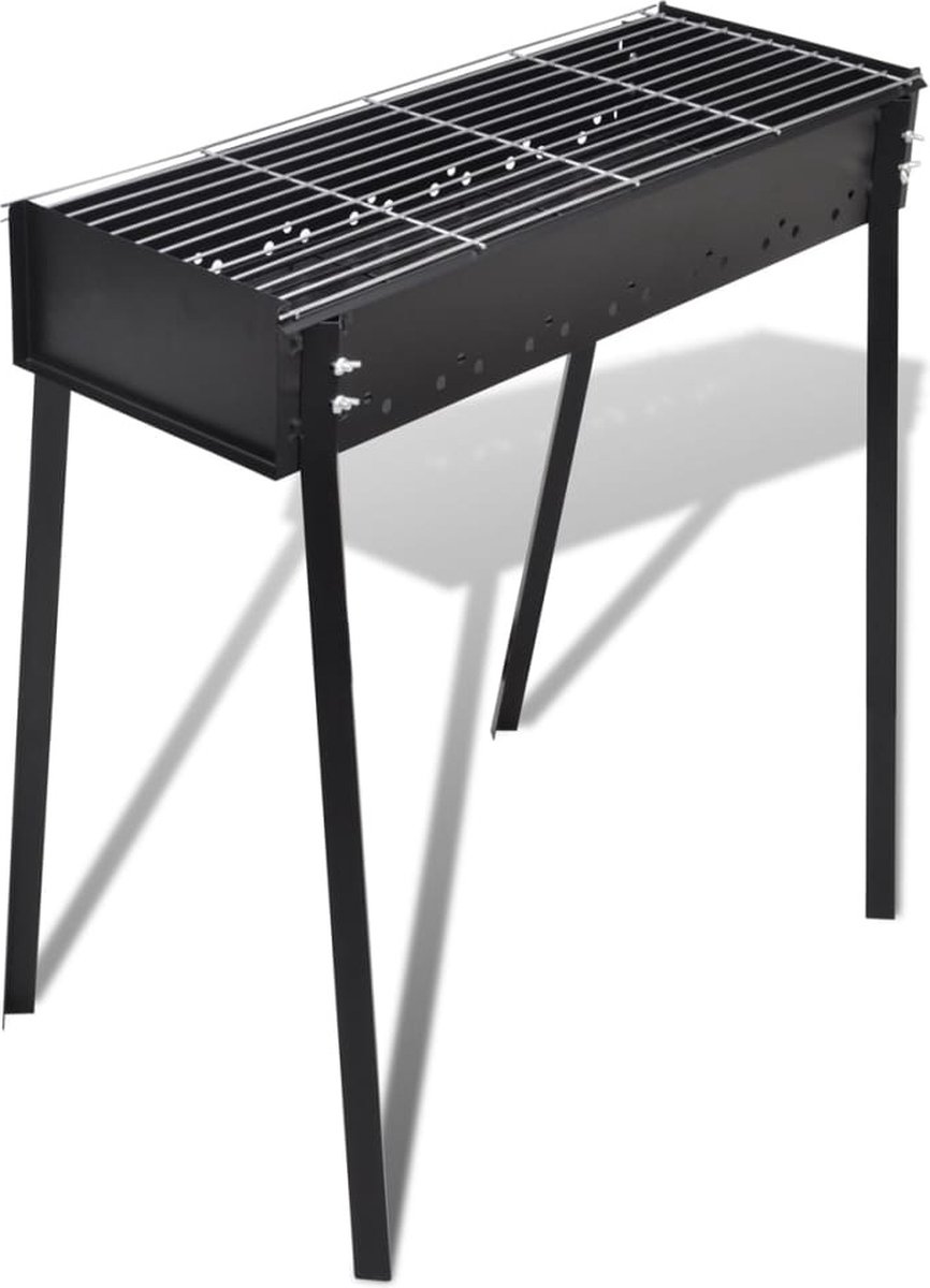 Vidaxl Houtskoolbarbecue Staand Vierkant 75x28 Cm - Zwart