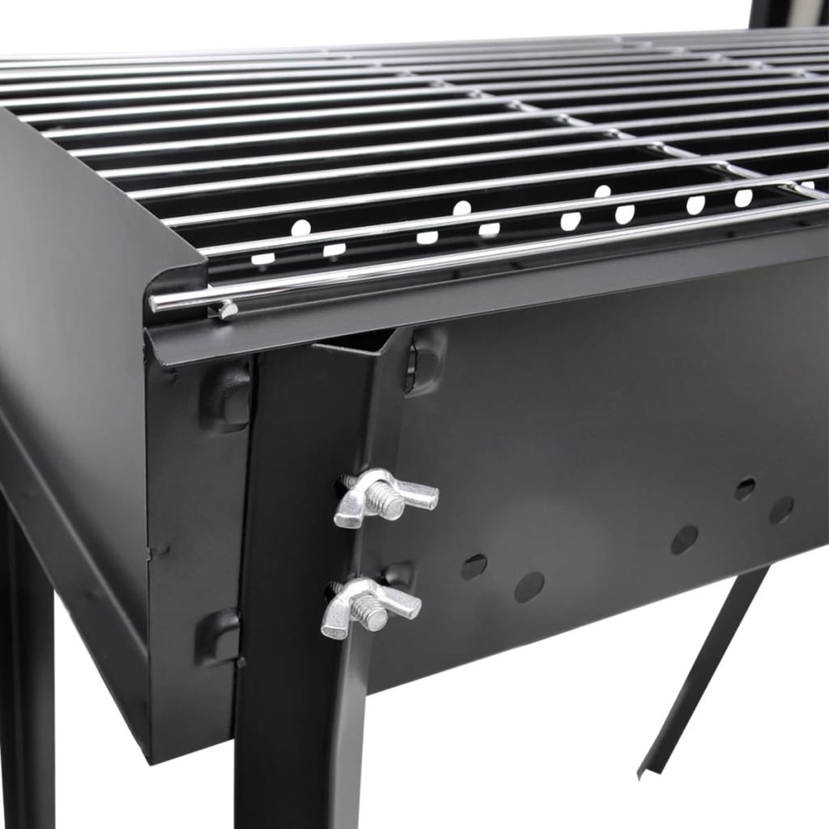 Vidaxl Houtskoolbarbecue Staand Vierkant 75x28 Cm - Zwart