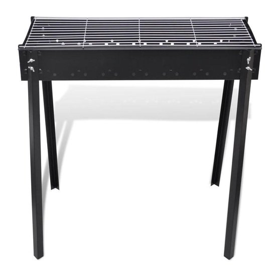 Vidaxl Houtskoolbarbecue Staand Vierkant 75x28 Cm - Zwart