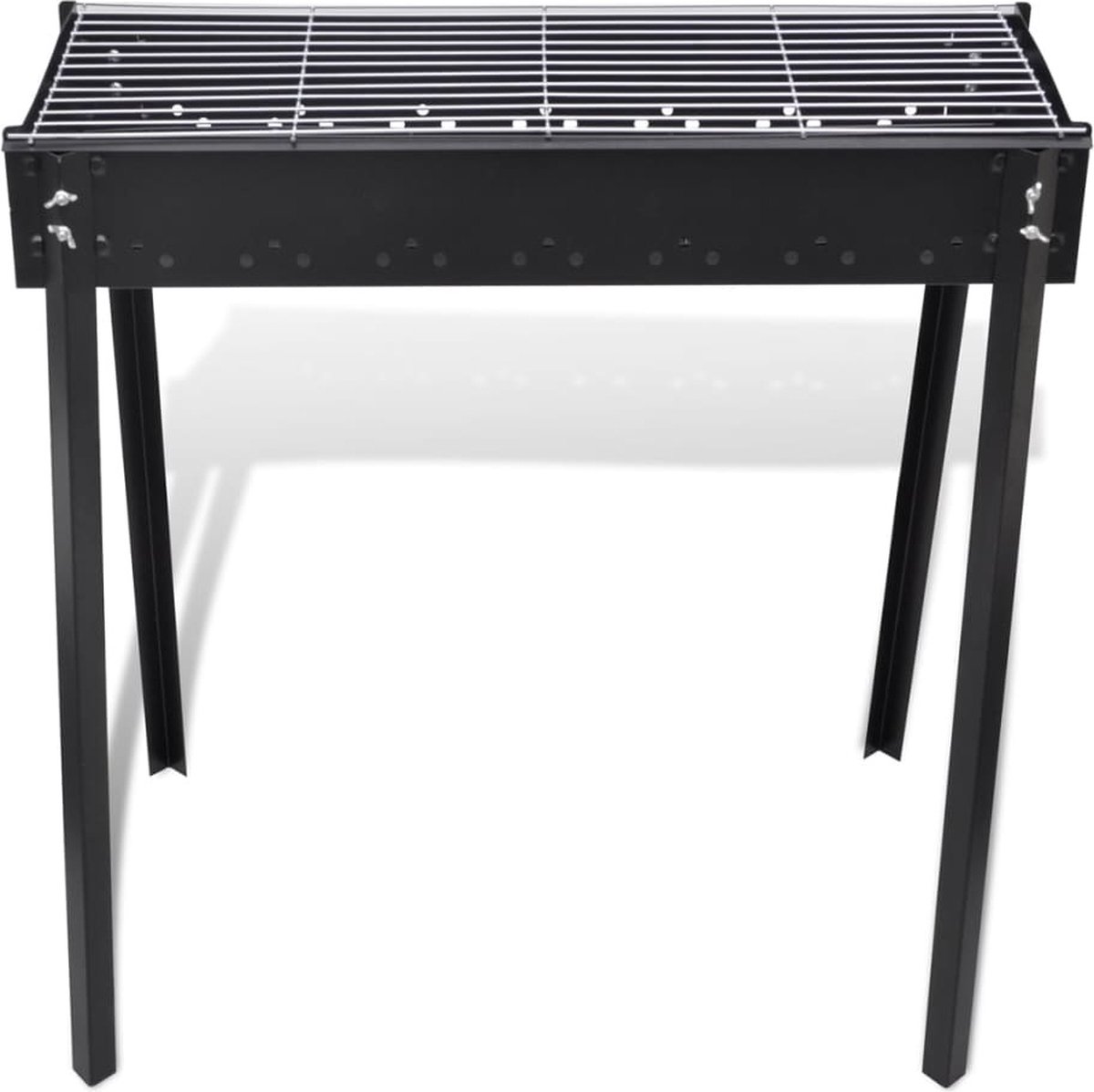 Vidaxl Houtskoolbarbecue Staand Vierkant 75x28 Cm - Zwart