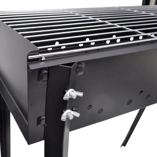 Vidaxl Houtskoolbarbecue Staand Vierkant 75x28 Cm - Zwart