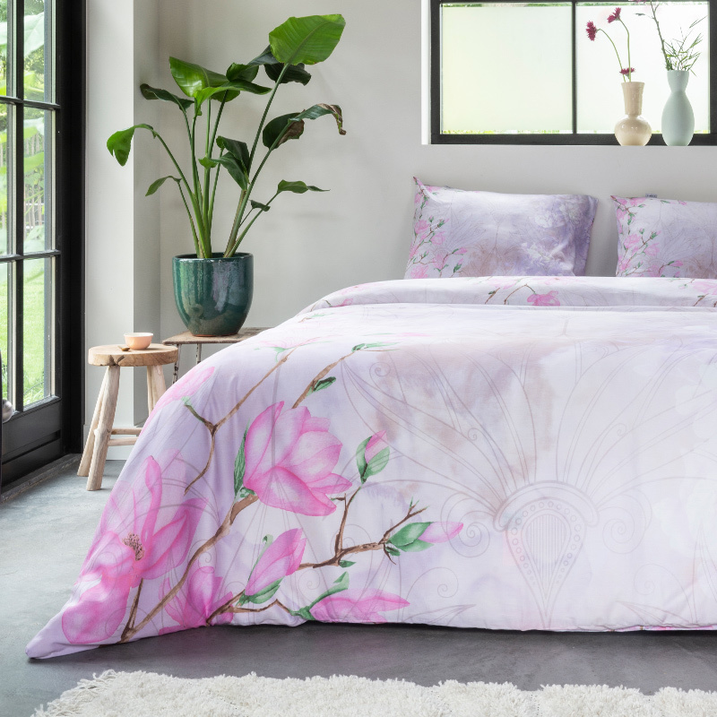 Manilla Satin Helena Pink Lits-jumeaux (240 x 200/220 cm + 2 kussenslopen) Dekbedovertrek - Roze