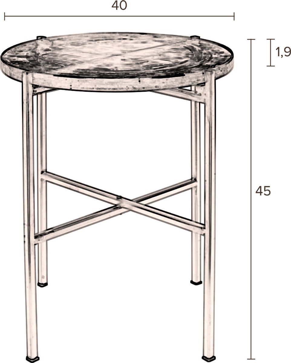 Dutchbone Vidrio Bijzettafel - Brass - Goud