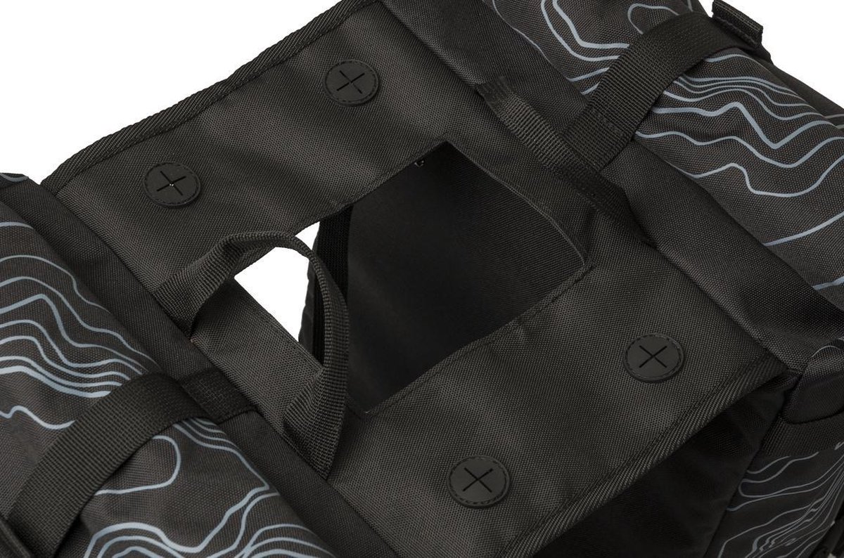 Agu Trend H2O Roll-Top Dubbele Fietstas Urban/Ass. Geometrisch - Zwart