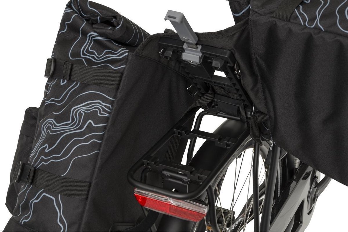 Agu Trend H2O Roll-Top Dubbele Fietstas Urban/Ass. Geometrisch - Zwart