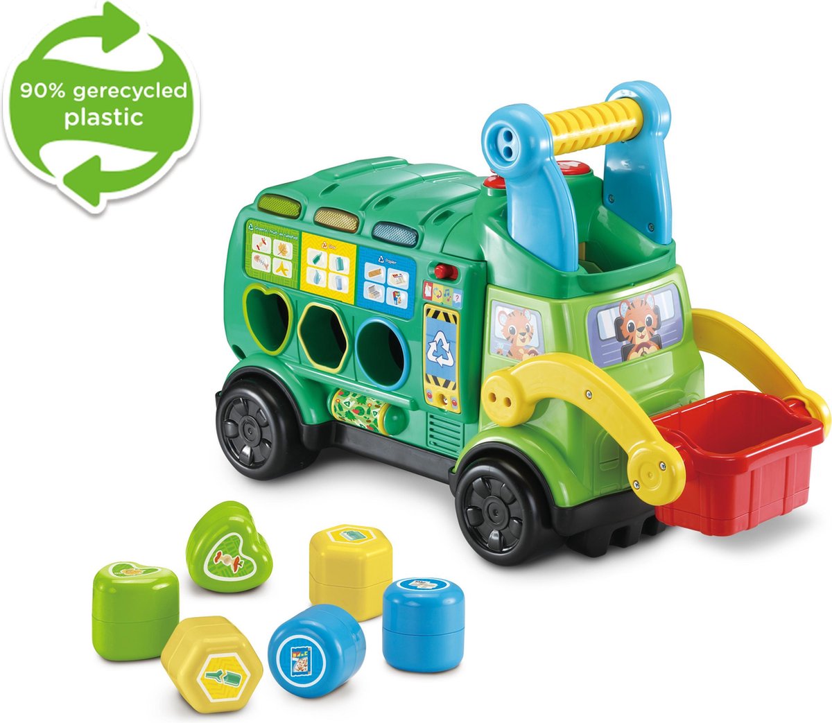 Vtech vrachtwagen Sorteer & Leer Recycletruck groen 7 delig