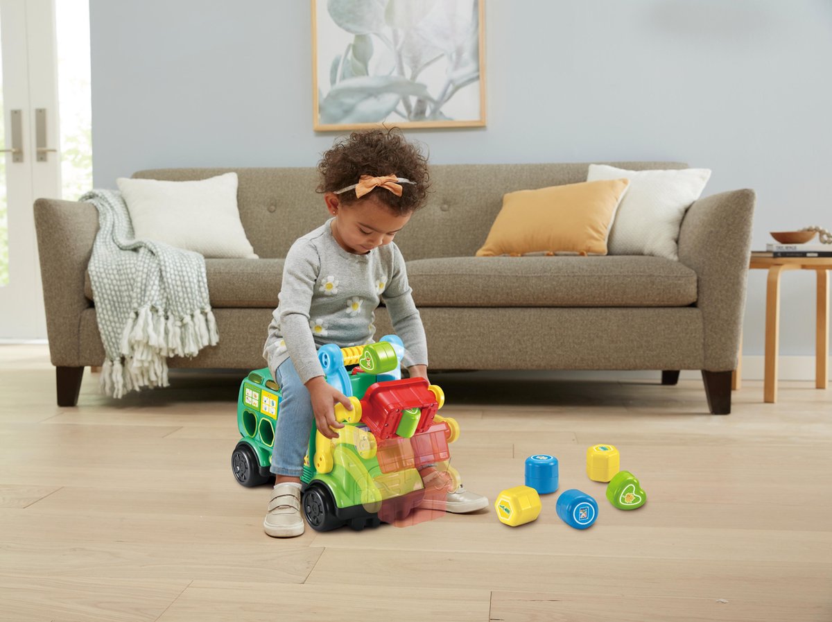Vtech vrachtwagen Sorteer & Leer Recycletruck groen 7 delig