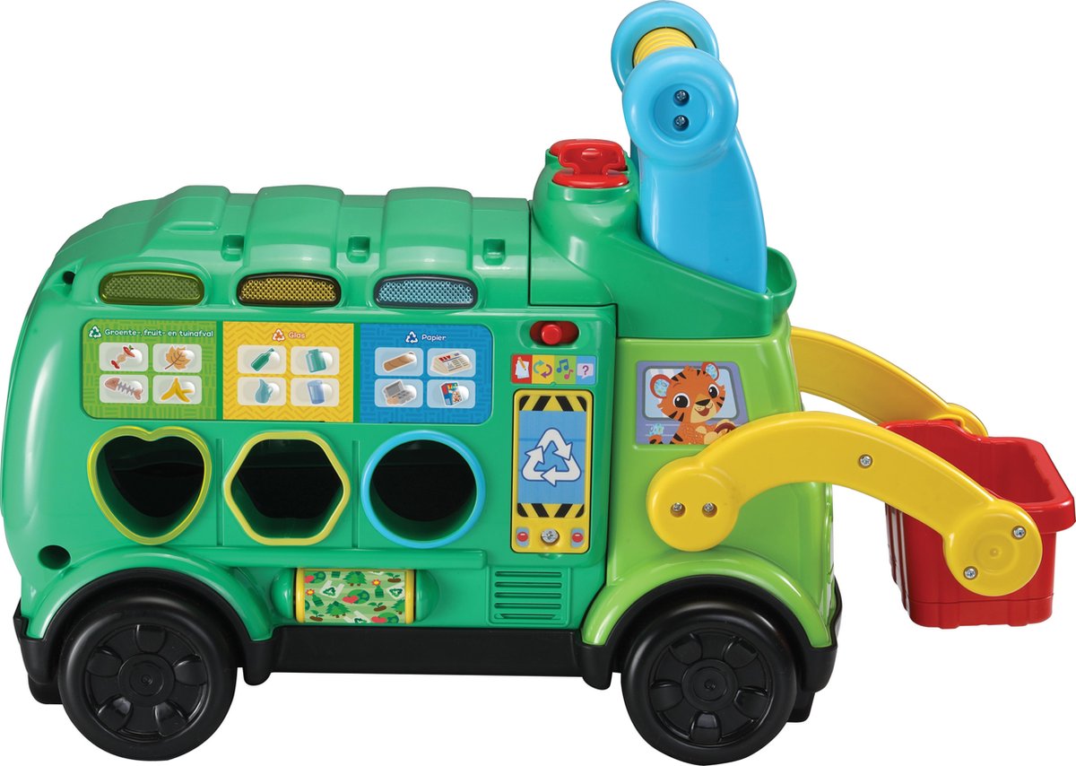 Vtech vrachtwagen Sorteer & Leer Recycletruck groen 7 delig