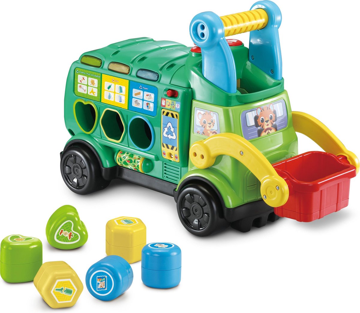 Vtech vrachtwagen Sorteer & Leer Recycletruck groen 7 delig