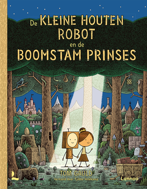 De kleine houten robot en de boomstam prinses