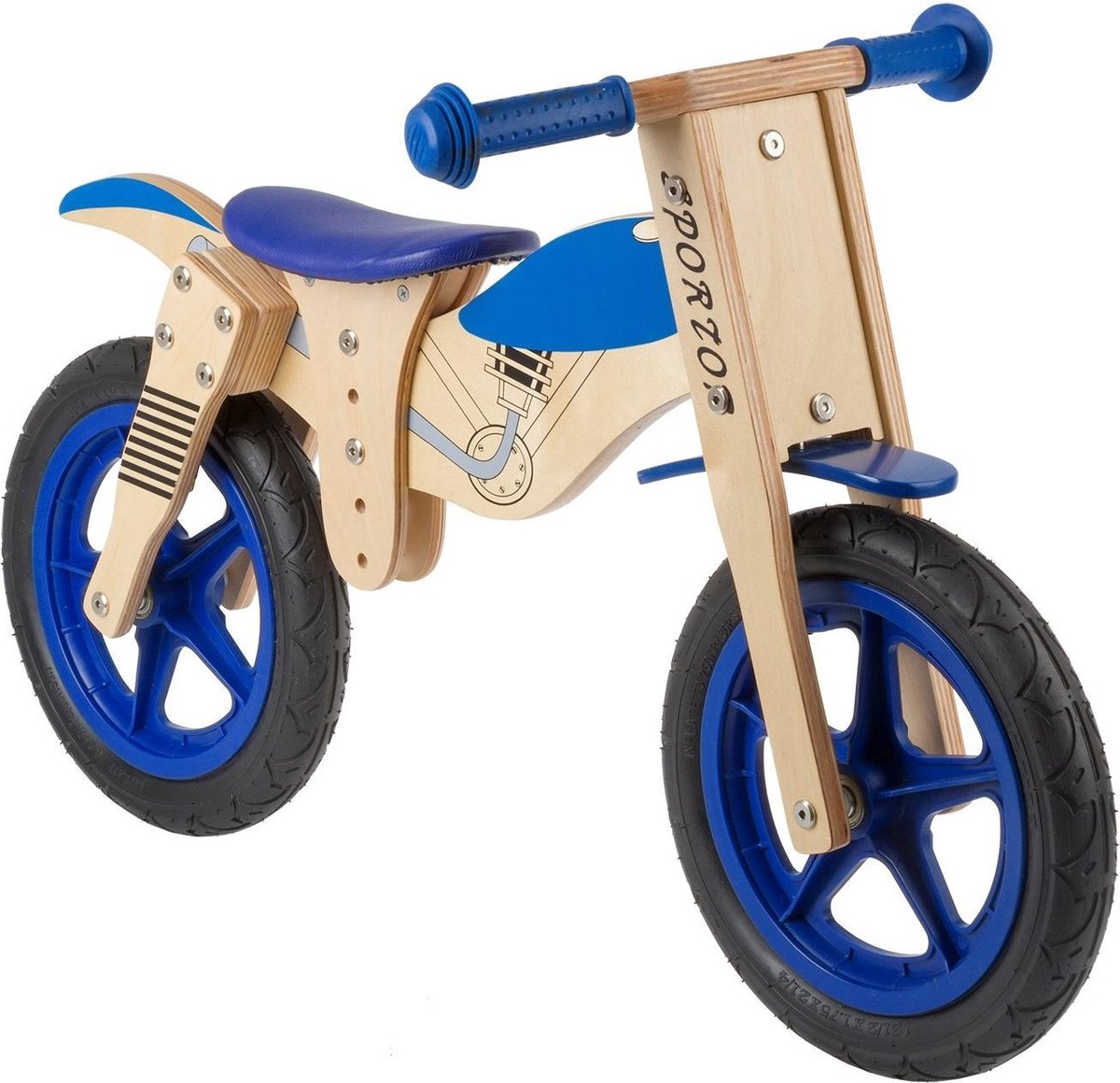 Kids Club Loopfiets Balance Loopfiets Met 2 Wielen 12 Inch Junior/blank - Blauw