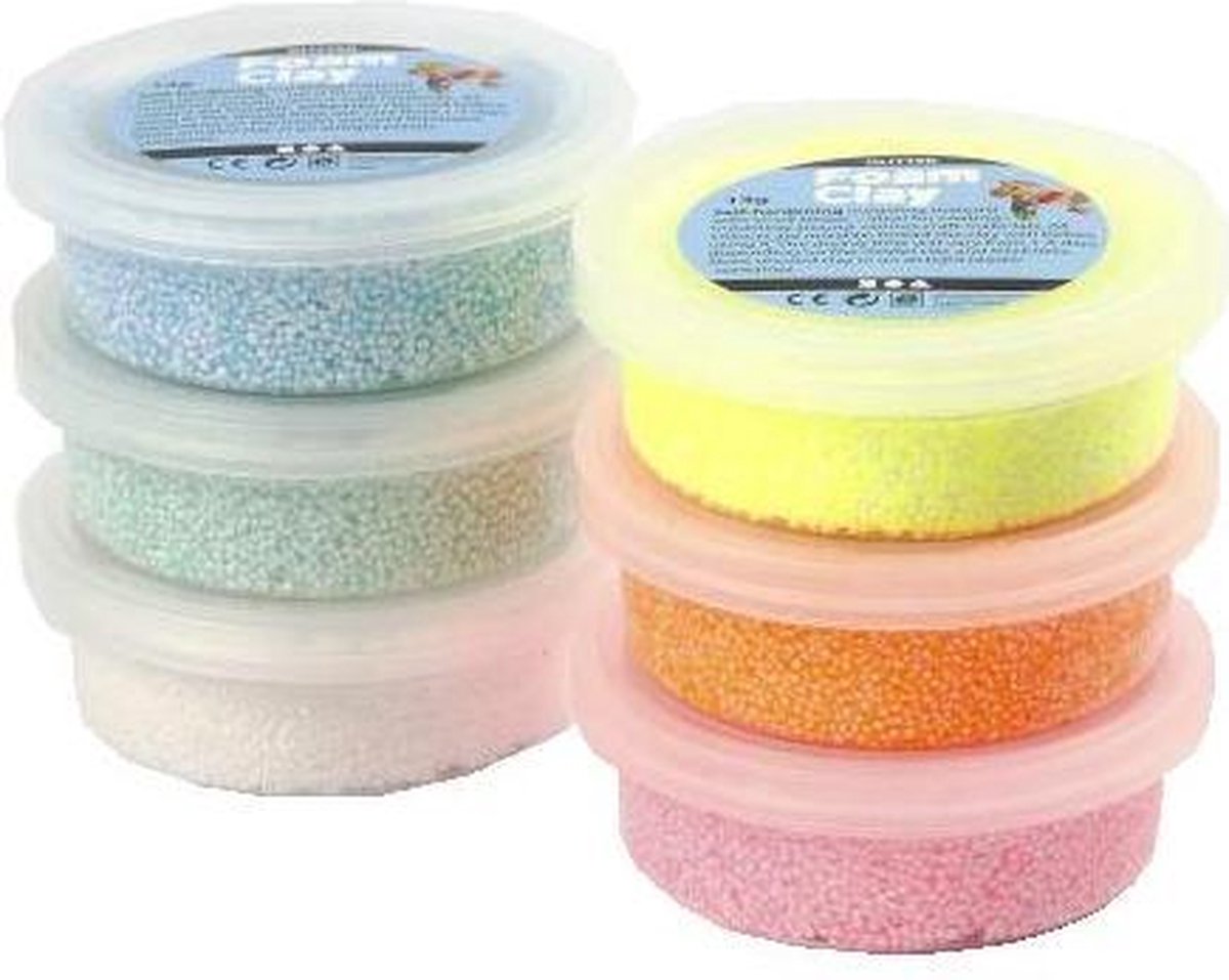 Foam Clay kleiset Glitter 6 x 14 gram 7 delig (78812)