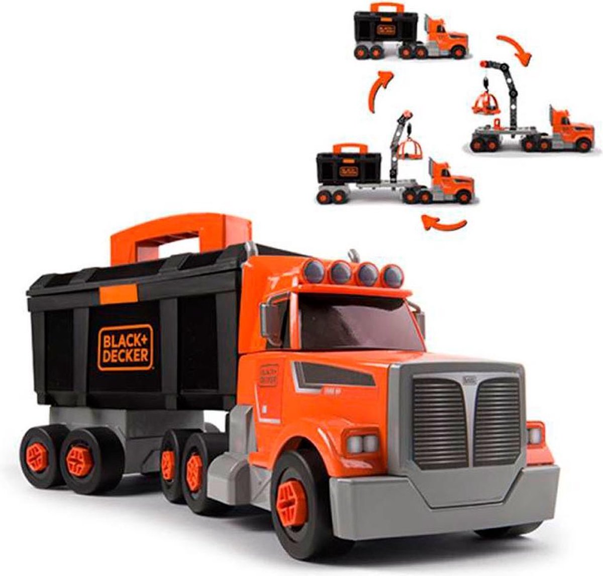 Smoby vrachtwagen Black + Dekker junior 45 cm zwart 61 delig