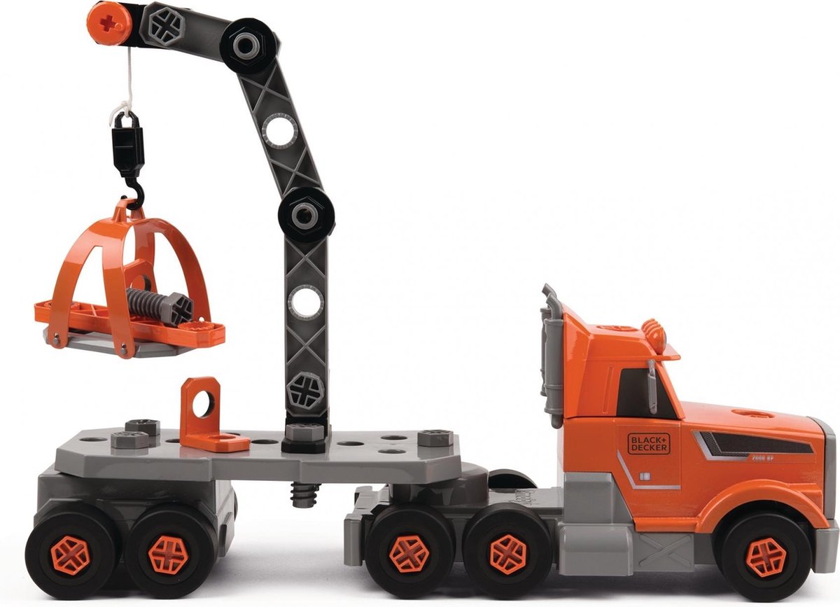 Smoby vrachtwagen Black + Dekker junior 45 cm zwart 61 delig