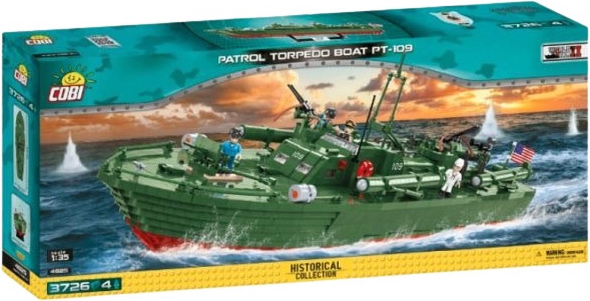 Cobi bouwpakket PT 109 torpedoboot ABS groen 3640 delig