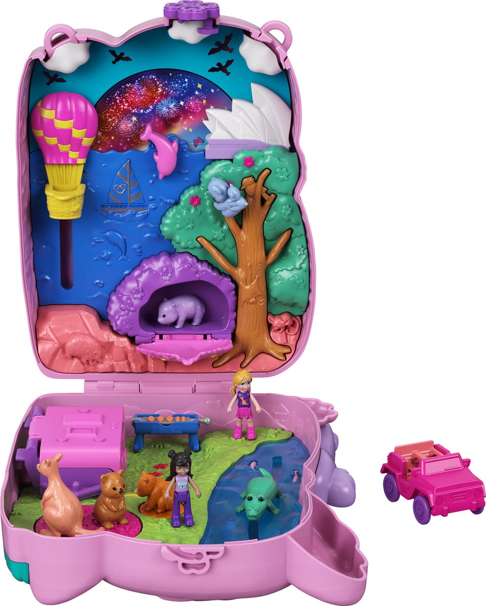 Mattel speelset en tas Koala 16 cm roze/paars 5 delig