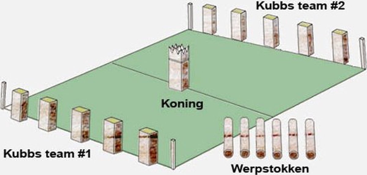 Eddy Toys kubbspel hout 25 cm 21 delig - Zwart