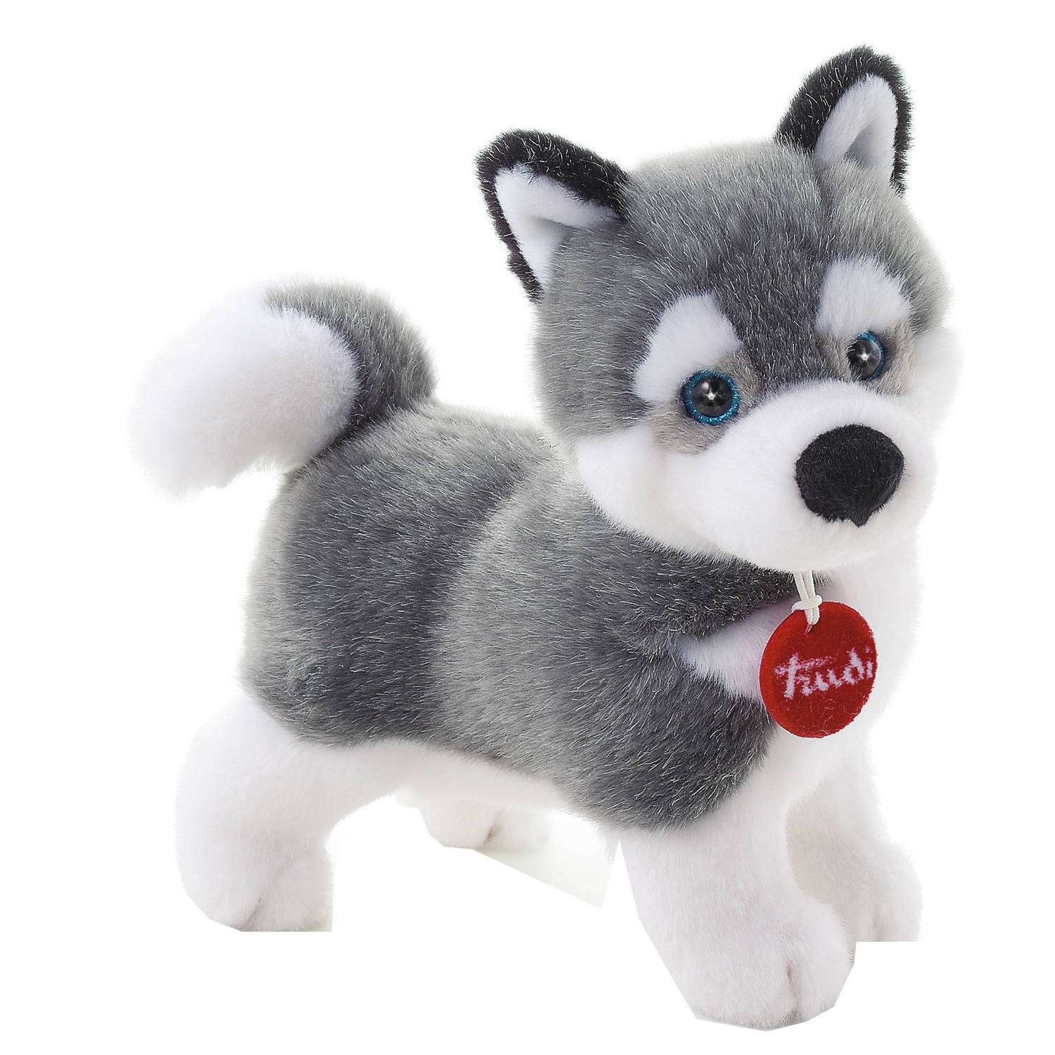 Trudi Knuffel Hond Huskey 24 Cm/wit - Grijs