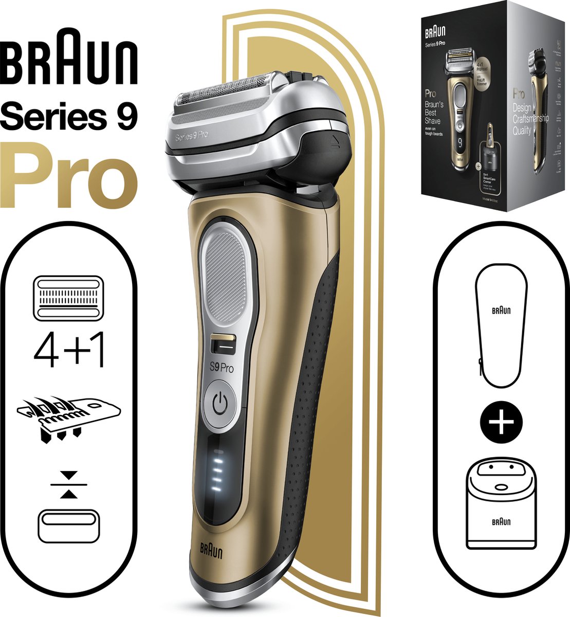 Braun Series 9 9470cc met Power Case - Zwart