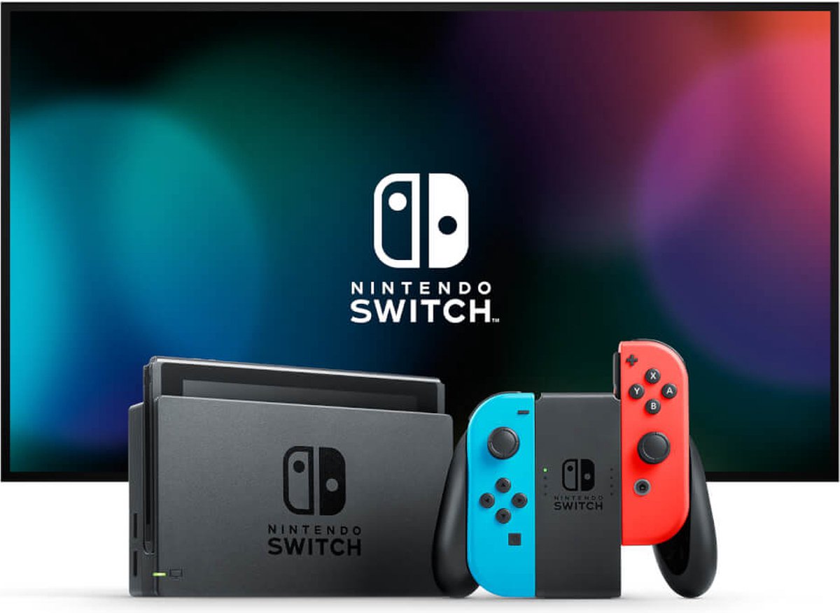 Nintendo Switch Rood/ + Mario Kart + 3 Maanden Online - Blauw