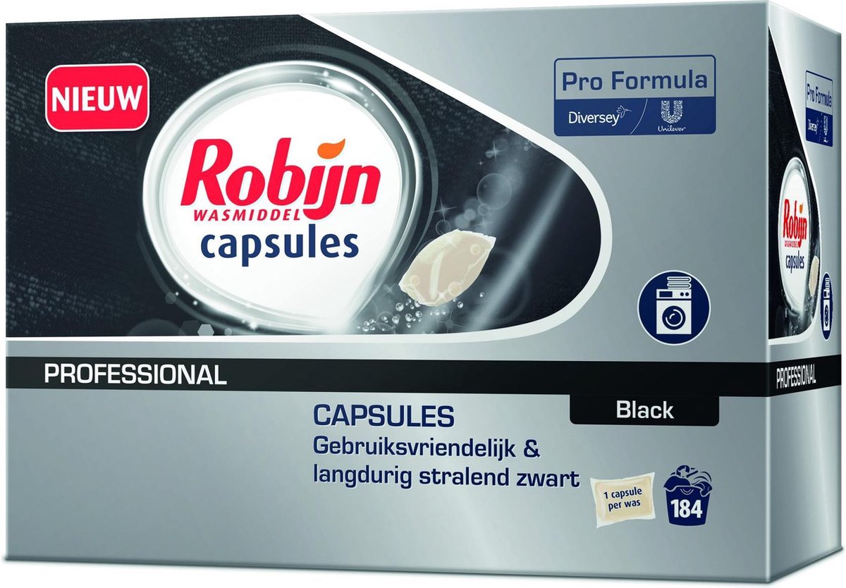 Robijn Wasmiddel Capsules - 184 Stuks - Zwart
