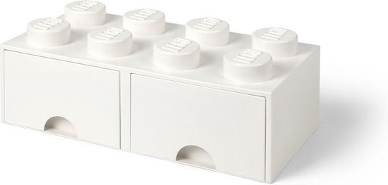 Lego Brick 8 Opberglade - - Blanco