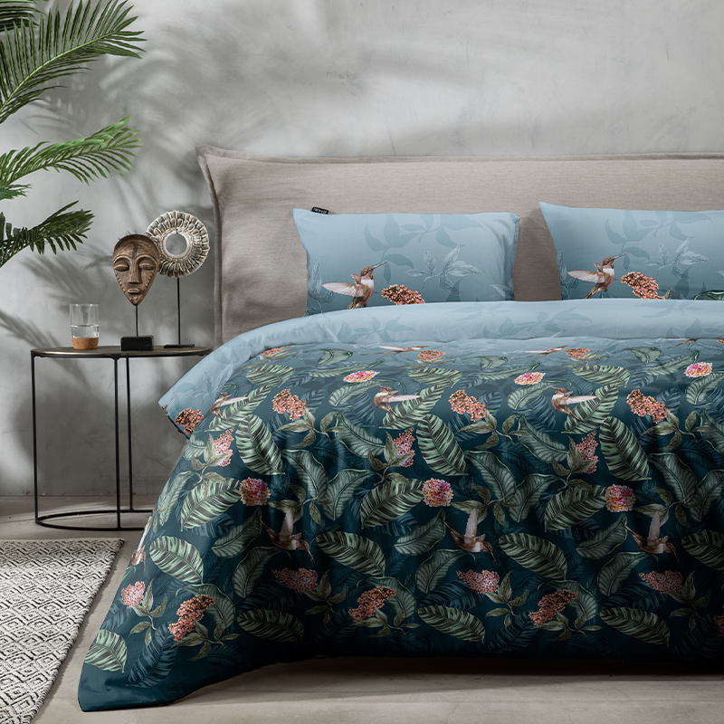 Fresh & Co Birdy Bowi 1-persoons (140 x 220 cm + 1 kussensloop) Dekbedovertrek - Blauw