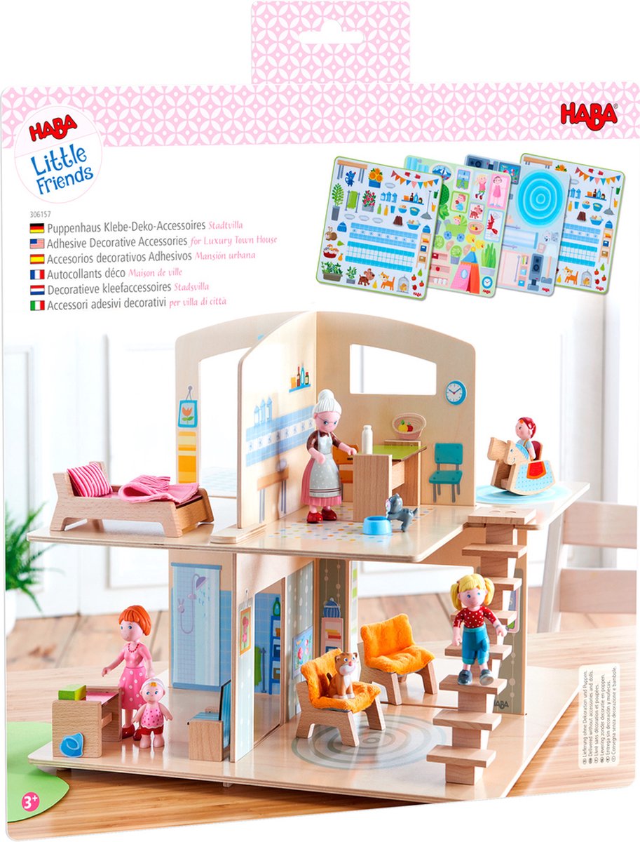 HABA kleefaccessoires Little Friends poppenhuis 125 delig