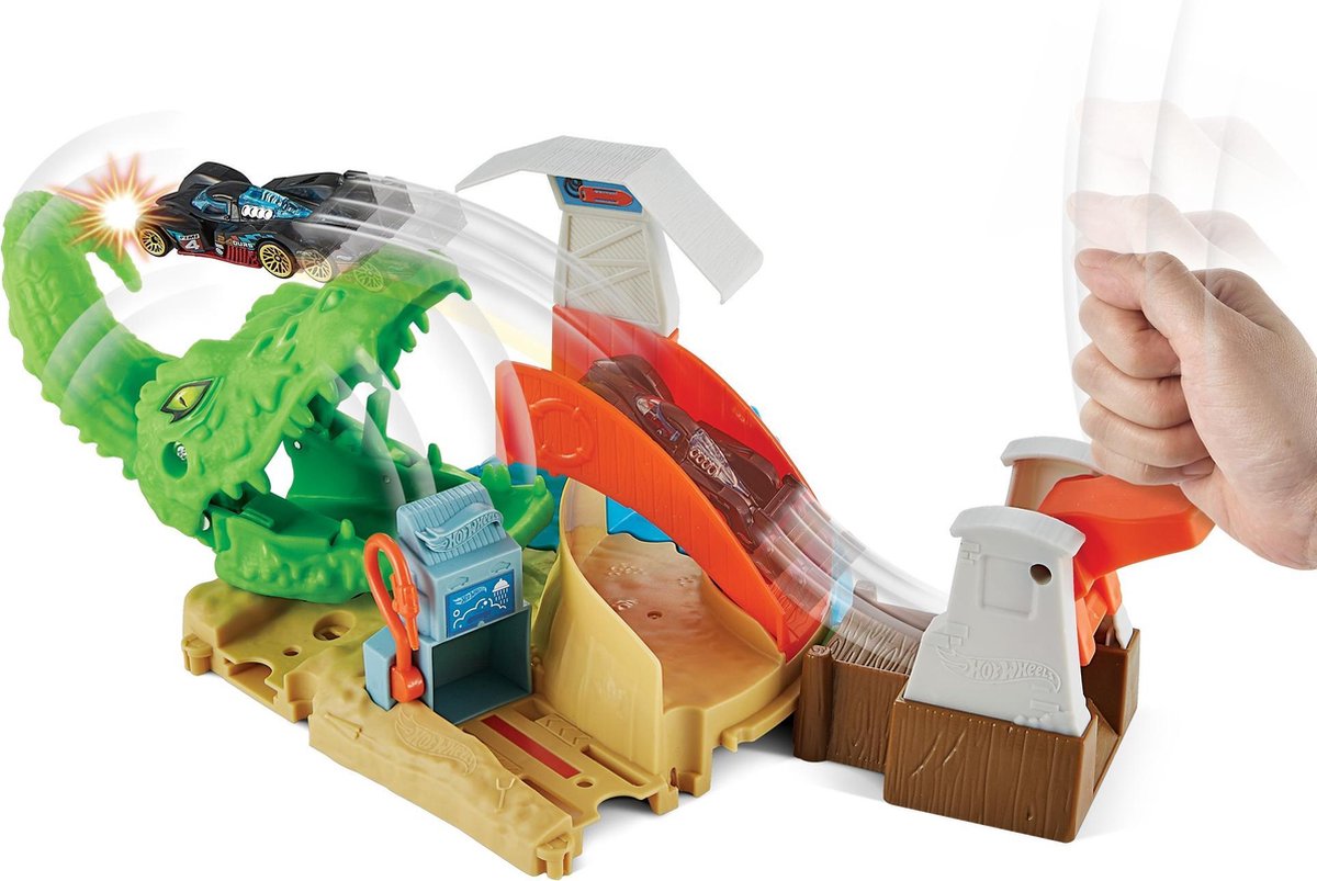 Hot Wheels speelset Toxic Gator Attack junior 31,1 cm 2 delig