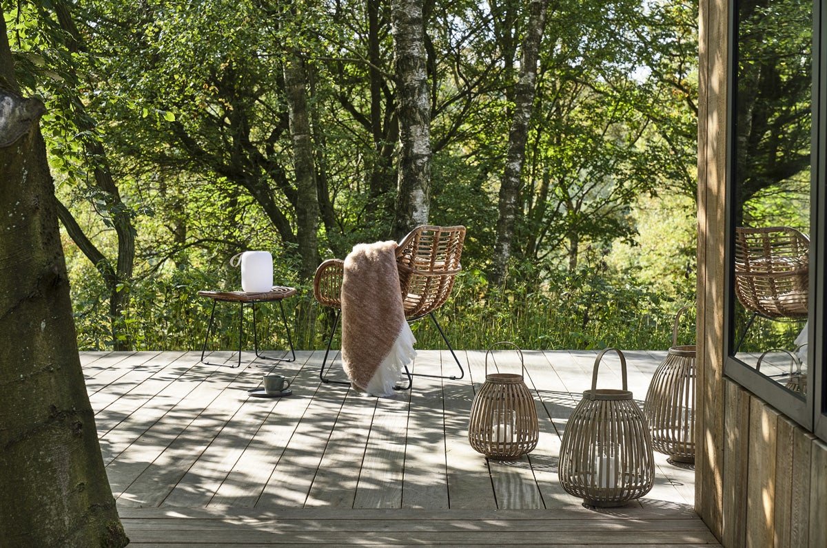 Villa Collection Bamboe Lantaarn H 30 cm - Naturel - Bruin