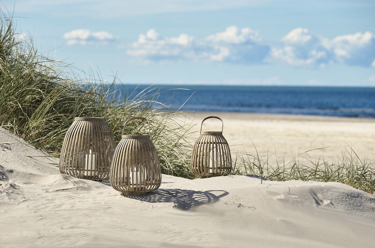 Villa Collection Bamboe Lantaarn H 30 cm - Naturel - Bruin