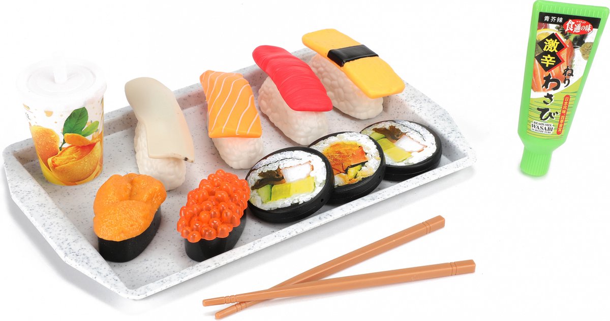 Toi-Toys Toi Toys sushi speelset Food Market junior 28,5 cm 14 delig