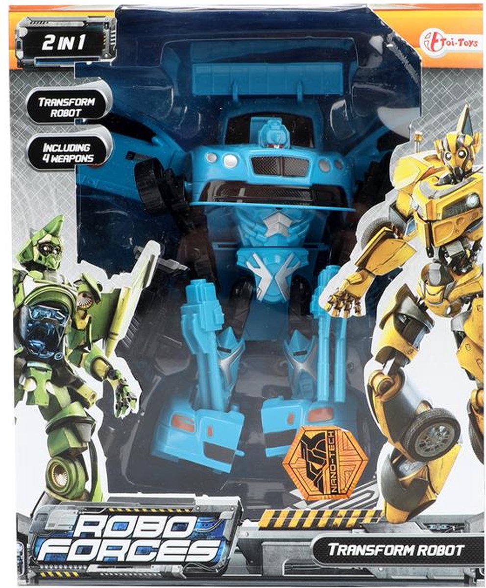 Toi-Toys Toi Toys autorobot Roboforces junior 26 cm blauw 5 delig