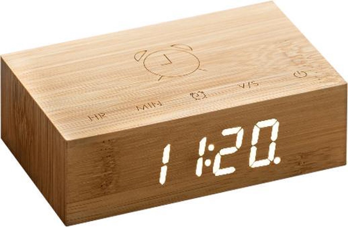 Gingko Flip Click Wekker - - Bruin