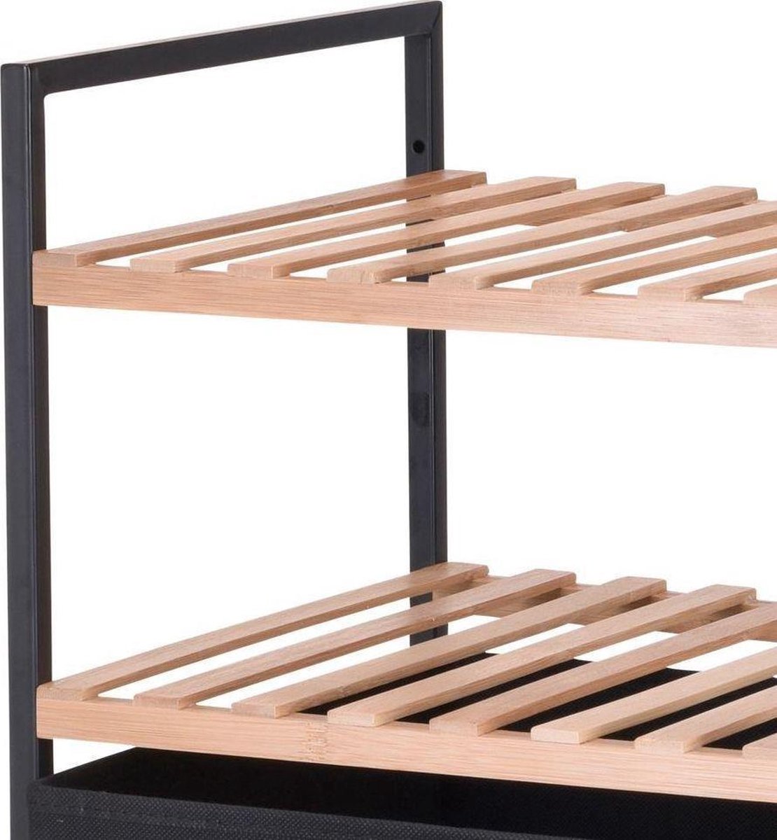 Huismerk Premium Badkamerrek Met Wasmand - 38 X 33 X 105,5 CM - Bruin