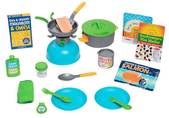 Melissa & Doug speelset Outdoor Cooking junior blauw 27 delig