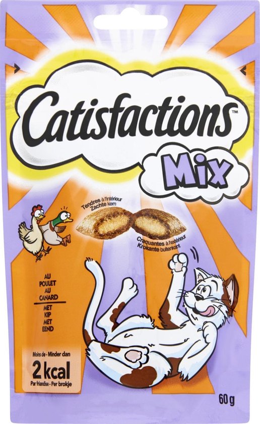 Catisfactions Kattensnoepjes 60 g - Kattensnack - Kip&Eend