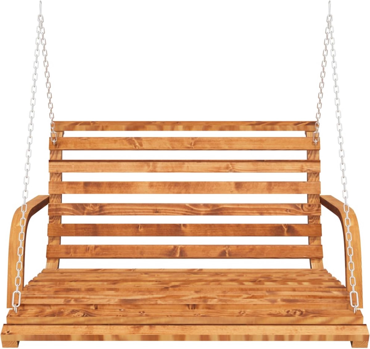 Vidaxl Schommelbank 91x130x58 Cm Gebogen Hout Met Teakafwerking - Bruin