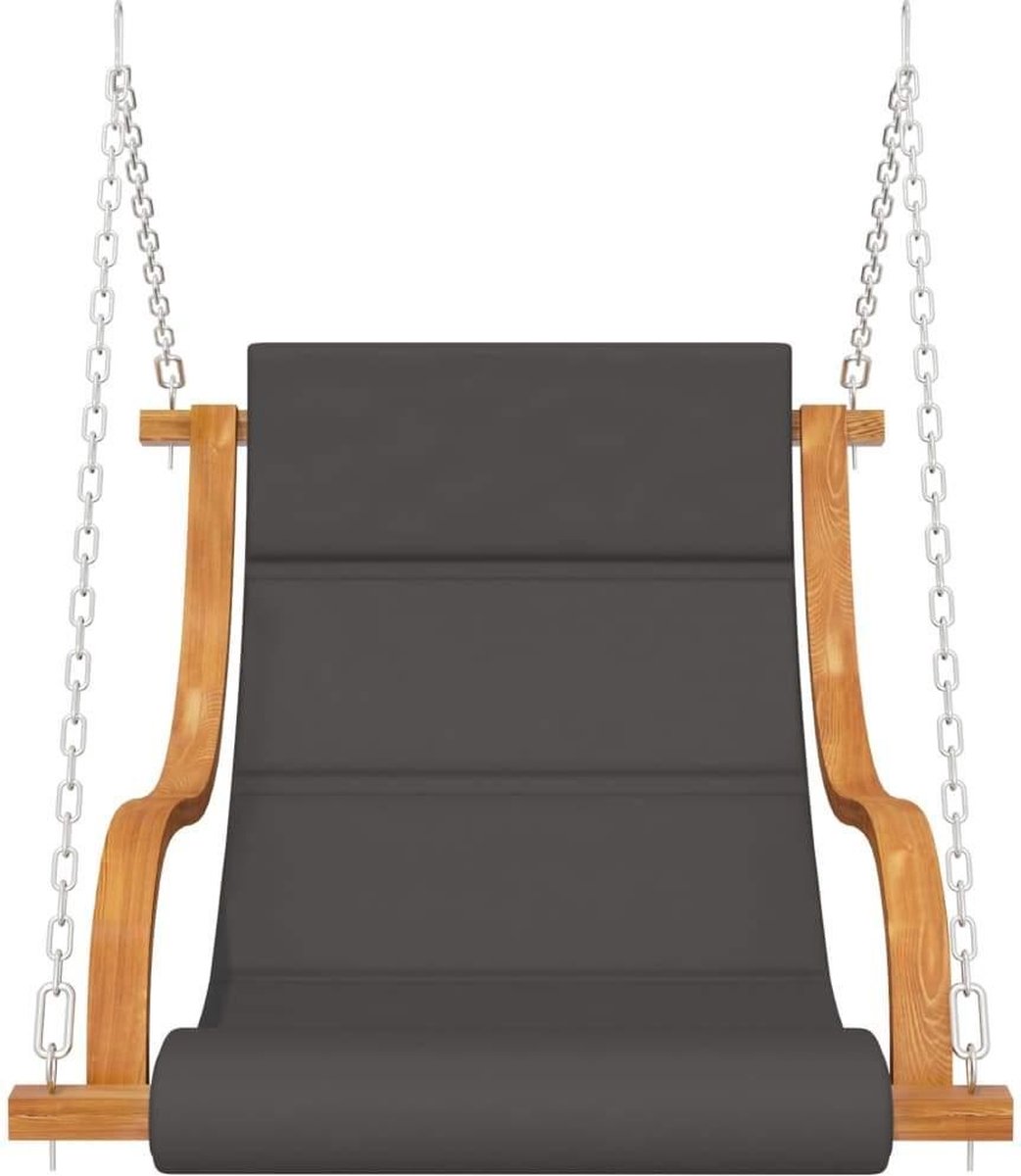 Vidaxl Schommelstoel Met Kussen Massief Gebogen Hout Met Teakafwerking - Grijs