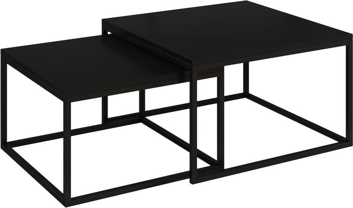 Meubella - Salontafel Styler - Mat - Set Van 2 - Zwart