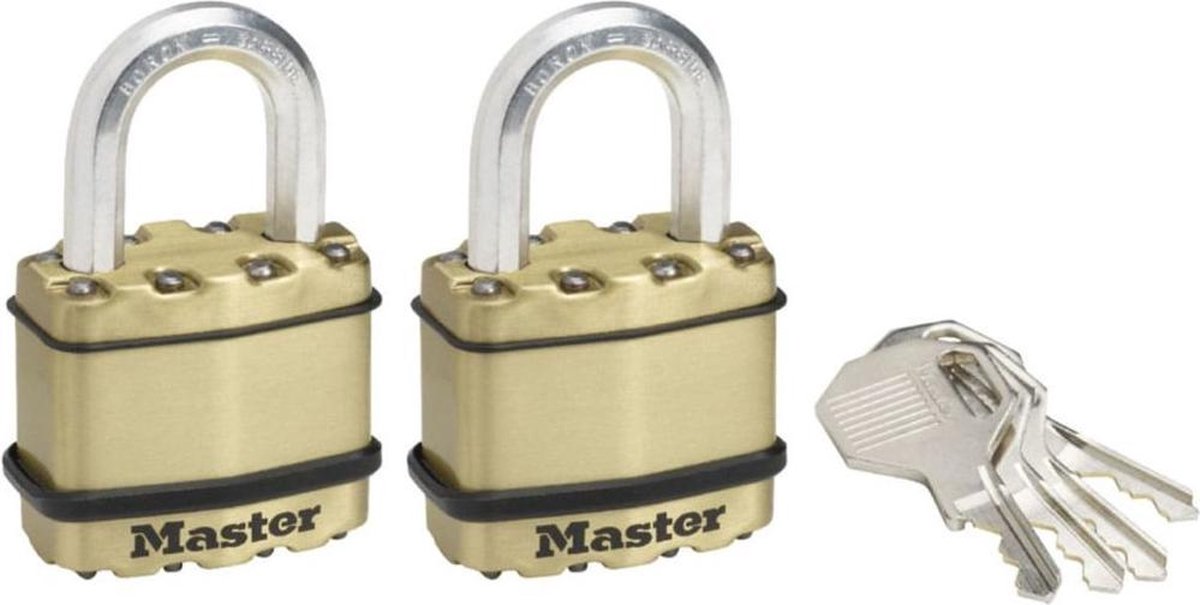 Master Lock Hangslot Excell 45 Mm Staal 2 St M1beurt - Geel