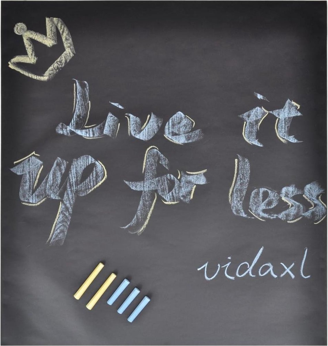 Vidaxl Krijtbord Stickerrollen 2 St 0,6 X 2 M - Incl. Krijt - Zwart