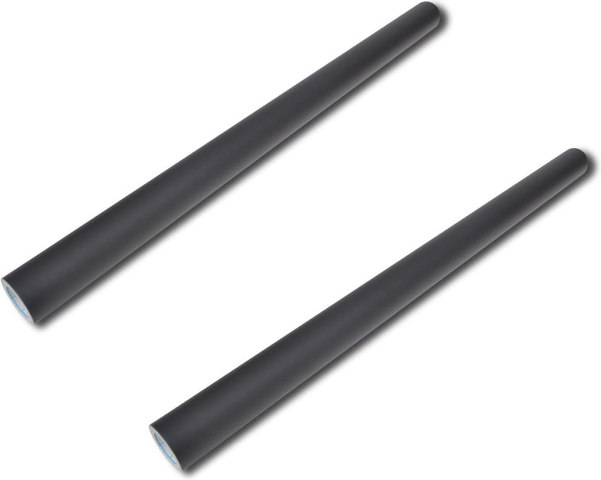 Vidaxl Krijtbord Stickerrollen 2 St 0,6 X 2 M - Incl. Krijt - Zwart