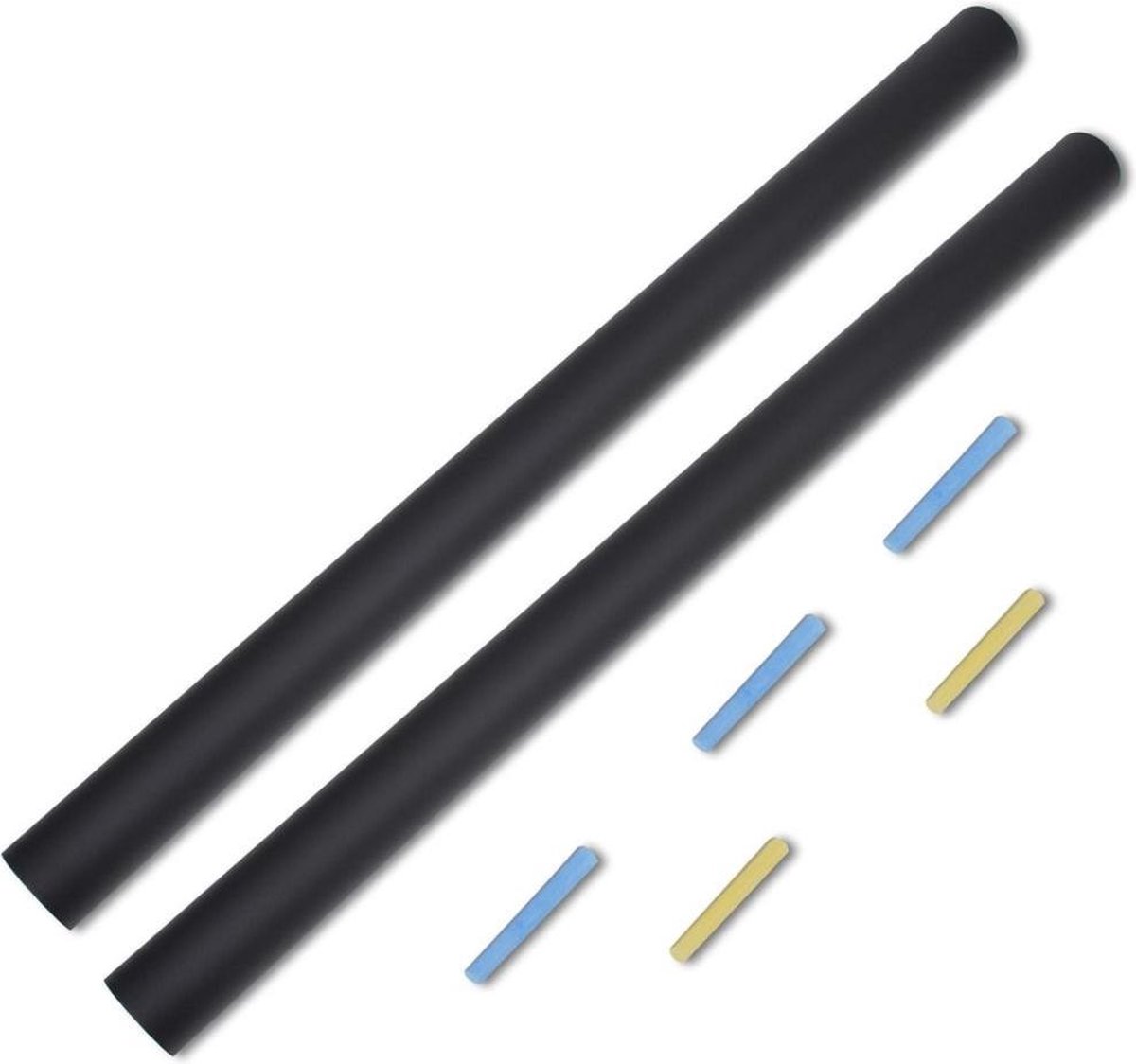 Vidaxl Krijtbord Stickerrollen 2 St 0,6 X 2 M - Incl. Krijt - Zwart