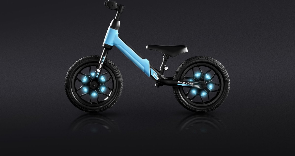 Qplay Loopfiets Met 2 Wielen Spark 12 Inch Junior/zwart - Blauw