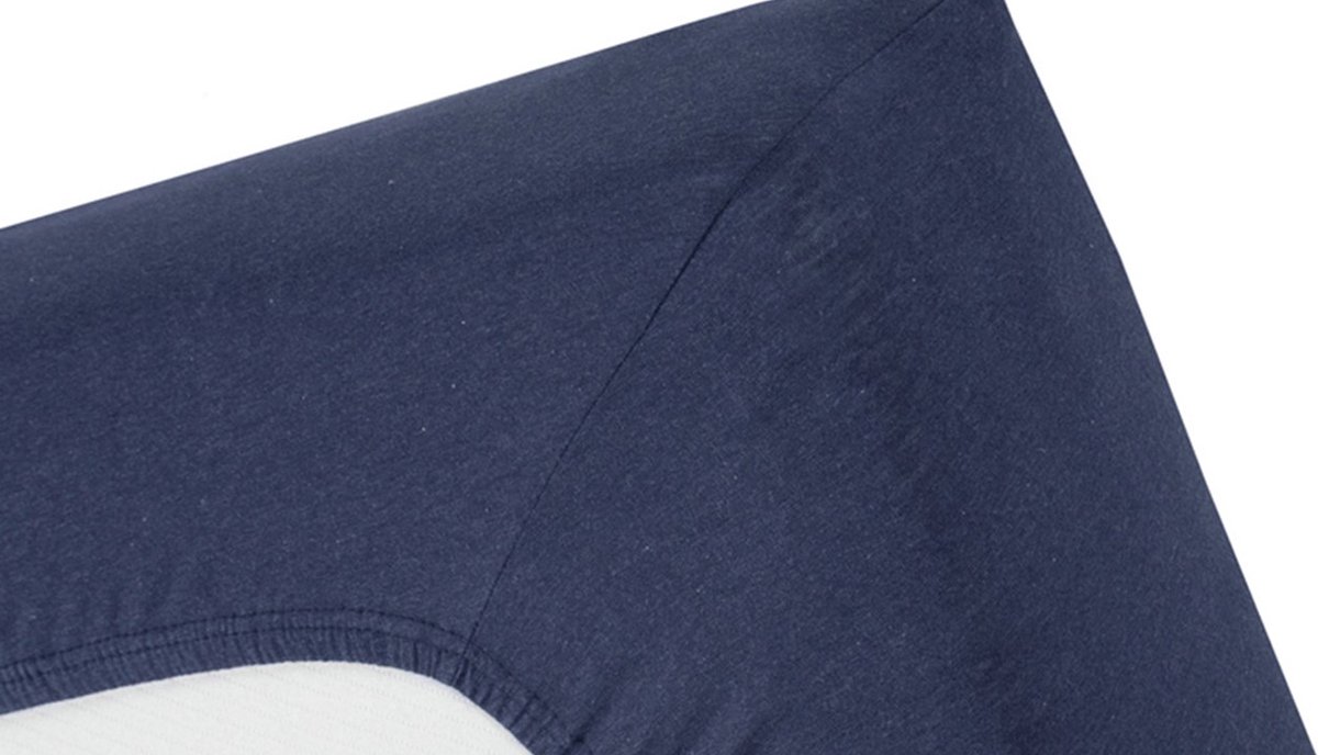 Cinderella Hoeslaken - Tot 25cm Matrasdikte - Jersey Melange - 180x210/220 Cm - Donker - Blauw
