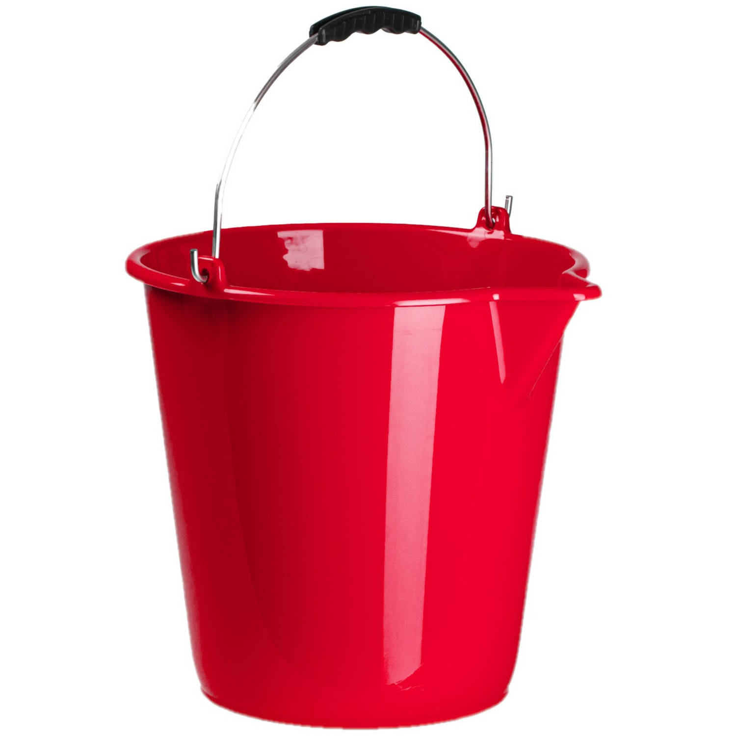 Forte Plastics Set Van 2x Stuks Kunststof Emmers Met Schenktuit Fuchsia 12 Liter - Emmers - Roze