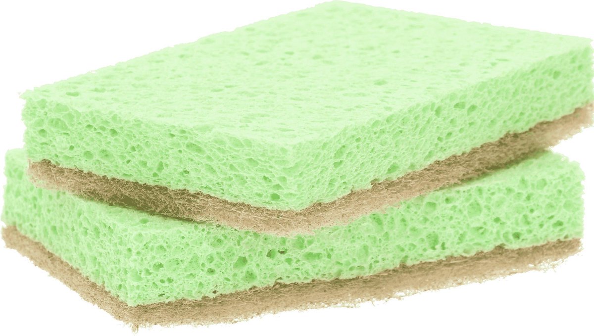 4x Eco Schuursponzen/schoonmaaksponzen 10 Cm - Schuursponzen - Bruin