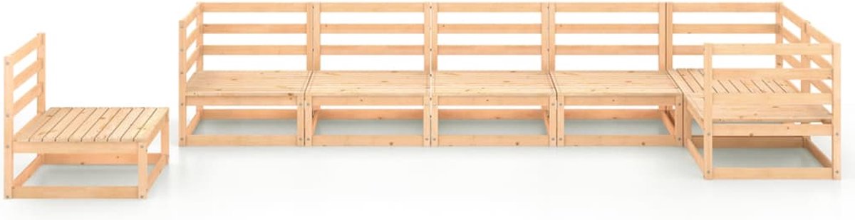 Vidaxl 7-delige Loungeset Massief Grenenhout - Bruin